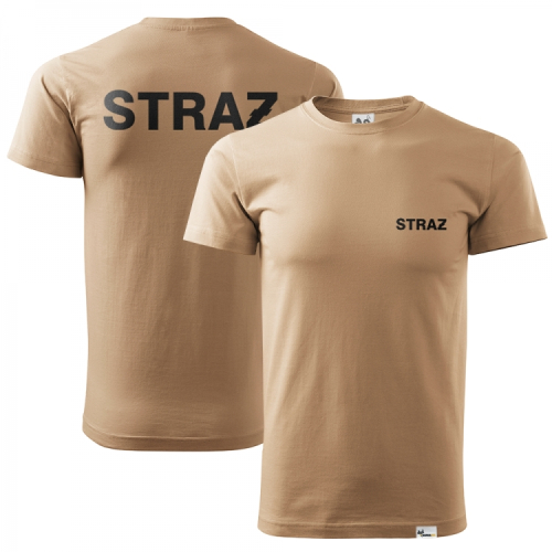Koszulka T-shirt OSP piaskowa z haftem STRAŻ